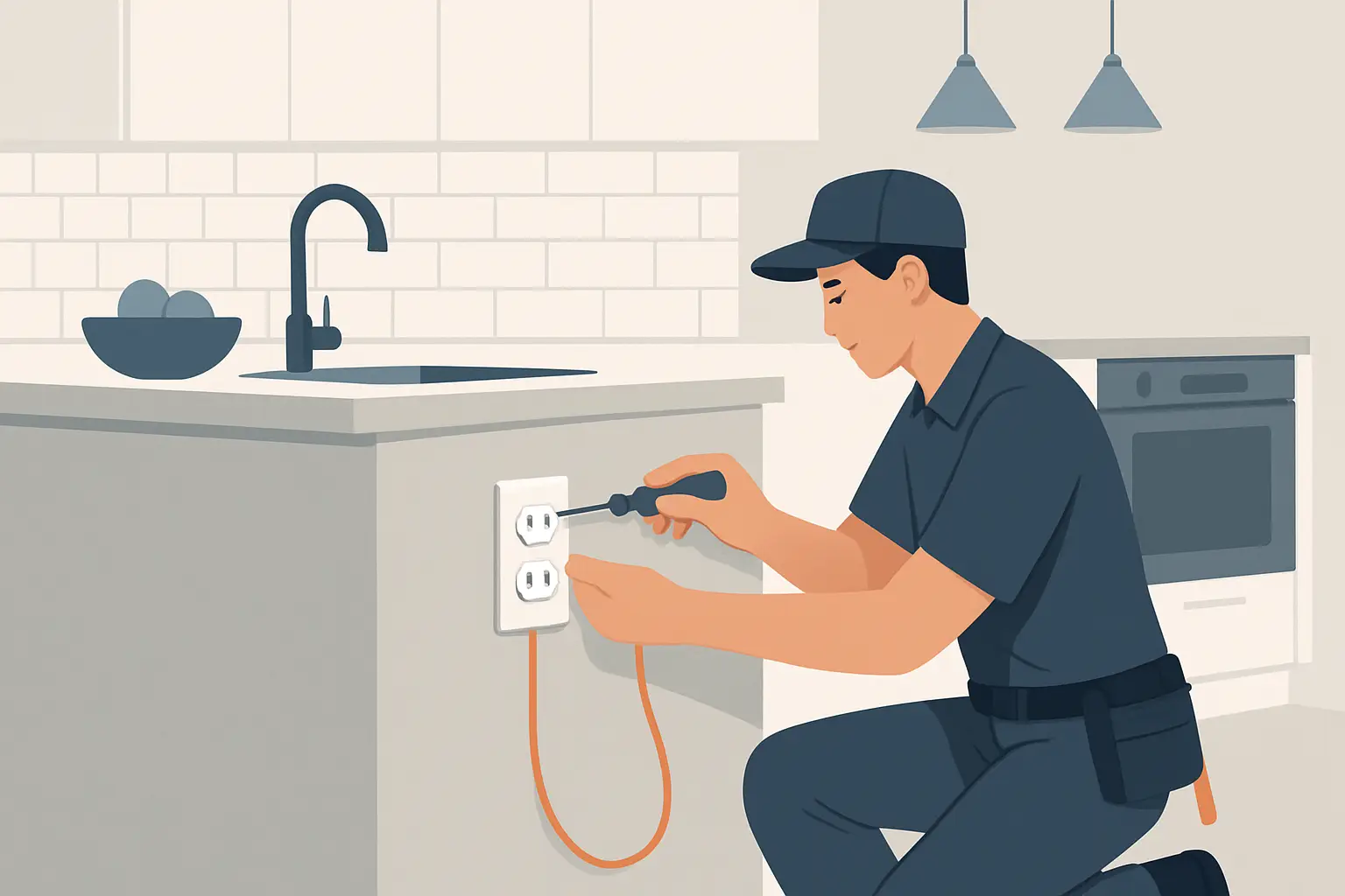 Add an Outlet to a Kitchen Island Safely